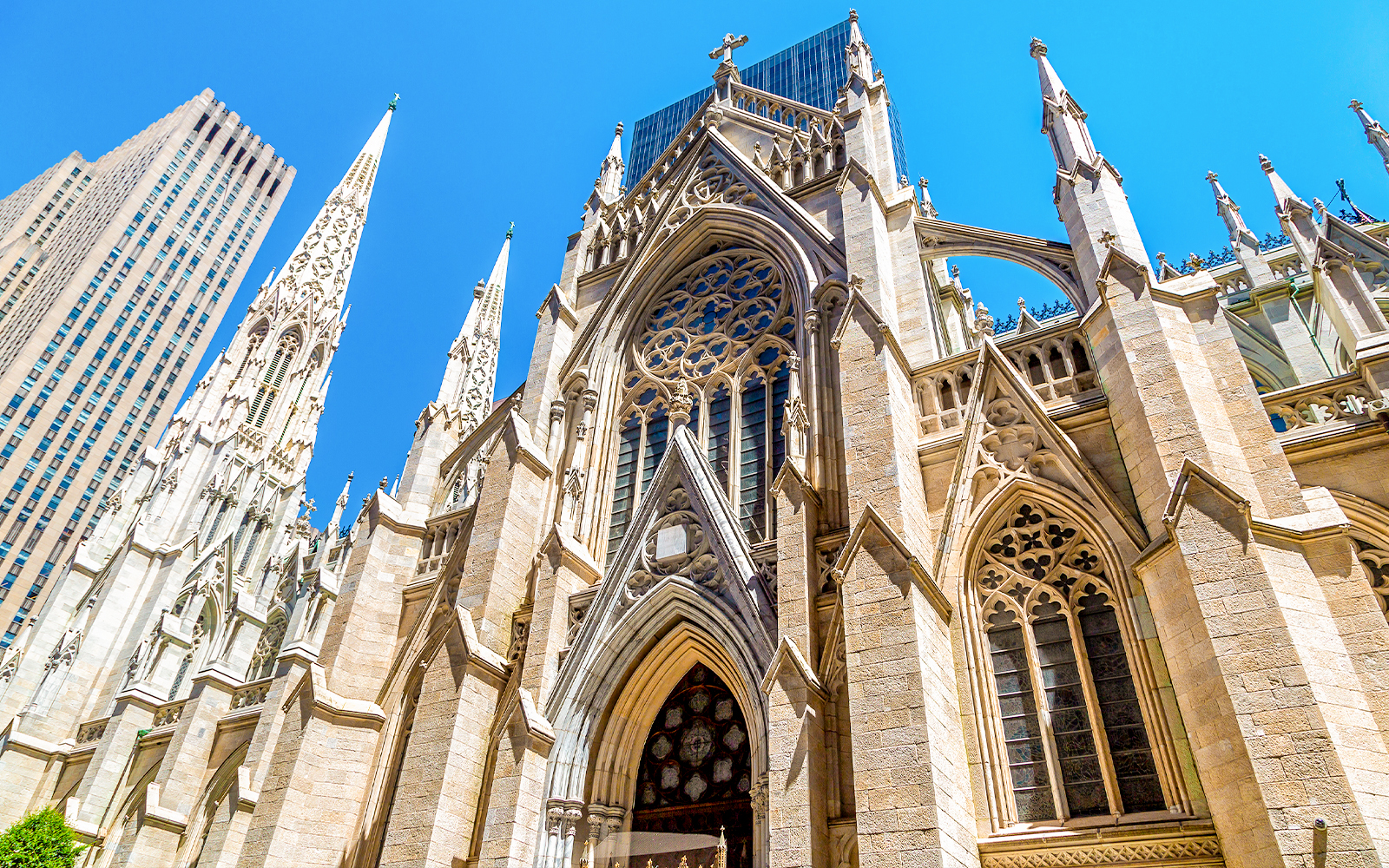 St. Patrick's Cathedral exterior with Gothic architecture in New York City.