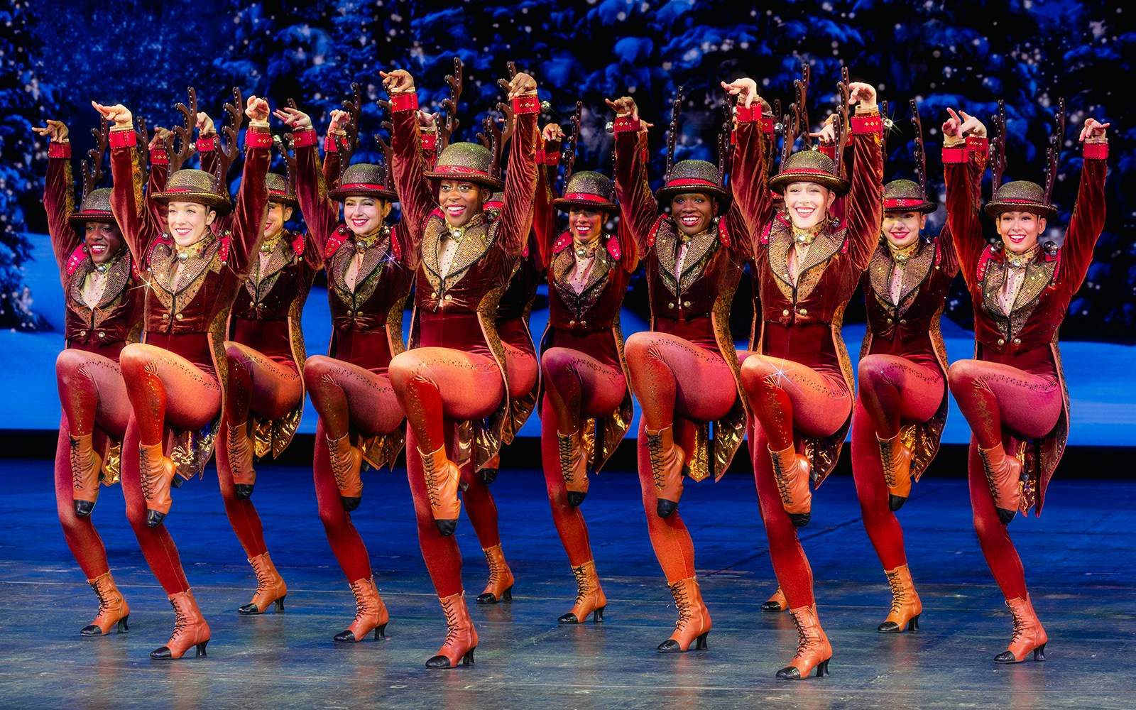 Radio City Rockettes performing in Christmas Spectacular, New York City.
