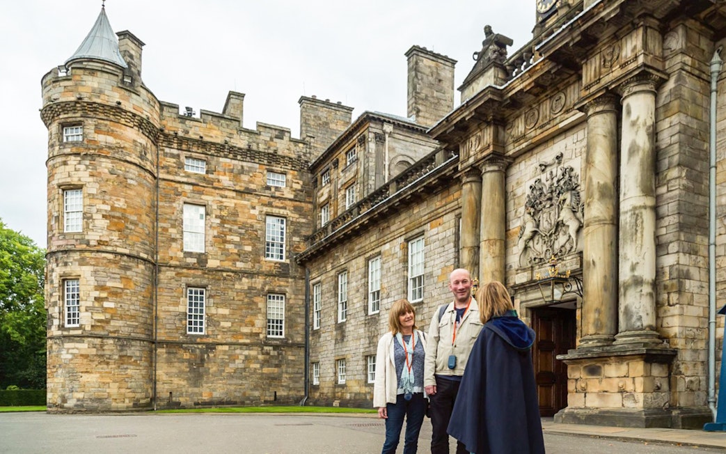 Visitors at the Palace of Holyroodhouse on the Royal Edinburgh Tour.