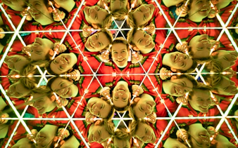 Kaleidoscopic reflections in the Kaleido Tunnel at Camera Obscura & World of Illusions, Edinburgh.