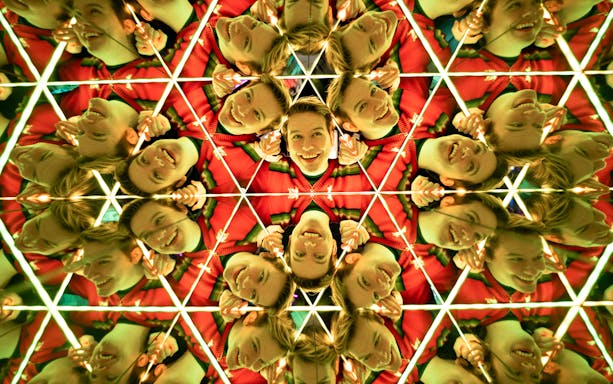 Kaleidoscopic reflections in the Kaleido Tunnel at Camera Obscura & World of Illusions, Edinburgh.
