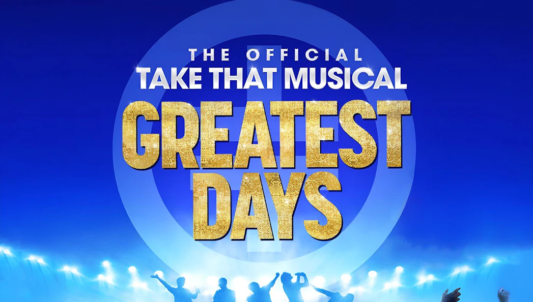 Greatest Days musical poster with silhouetted performers, Bromley event