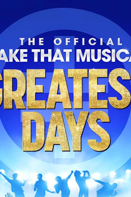 Greatest Days musical poster with silhouetted performers, Bromley event