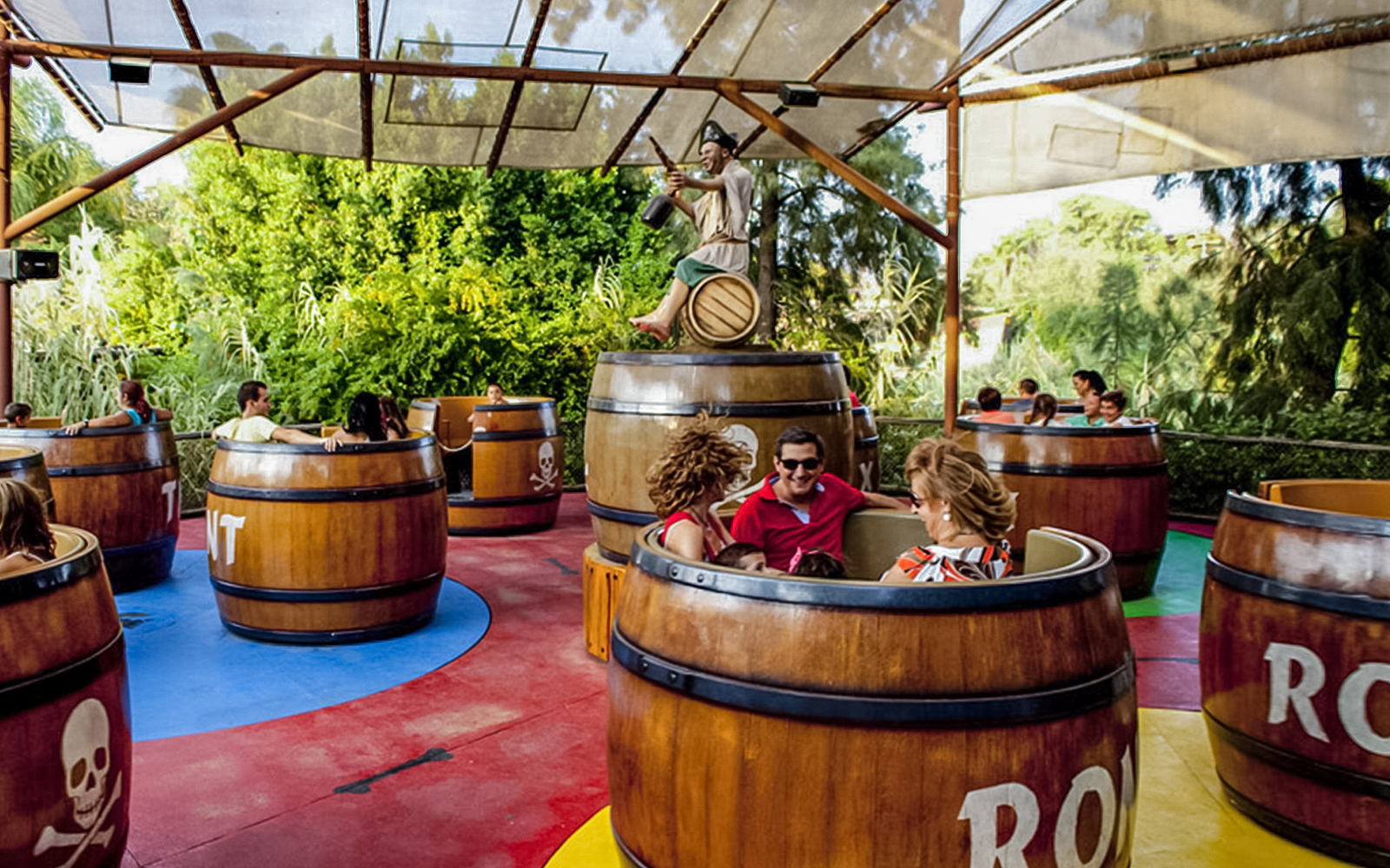 the barrel ride at the isla Magica