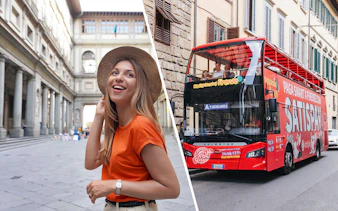 Uffizi Gallery visitor and Florence hop-on hop-off bus.