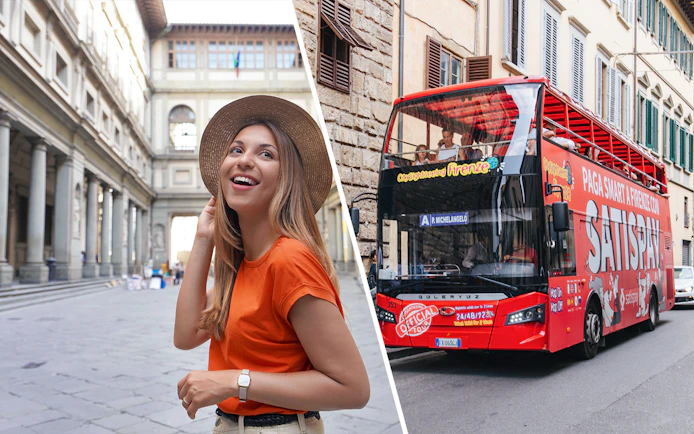 Uffizi Gallery visitor and Florence hop-on hop-off bus.
