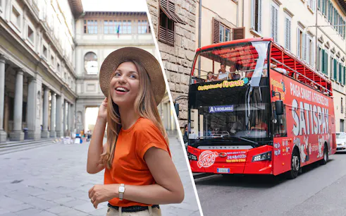 Uffizi Gallery visitor and Florence hop-on hop-off bus.