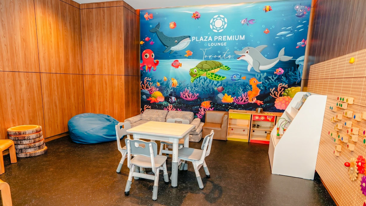 Kids play area at Plaza Premium Lounge, Terminal 3, Toronto Pearson Airport.