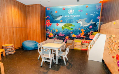 Kids play area at Plaza Premium Lounge, Terminal 3, Toronto Pearson Airport.