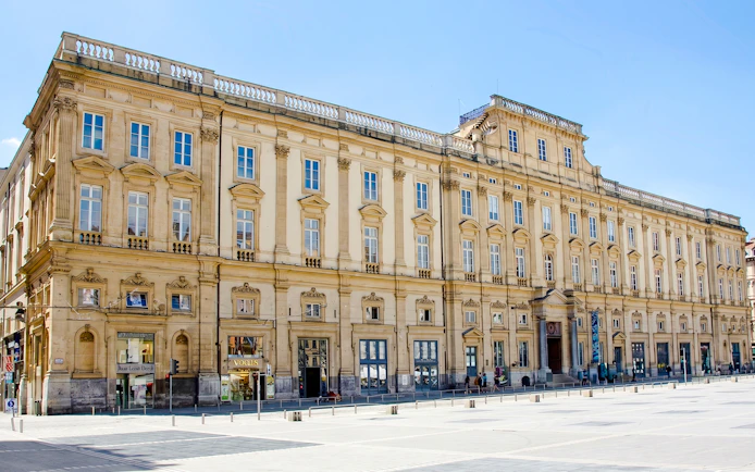 Fine Arts Museum facade in Lyon during city tour.