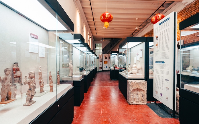 Exhibit of ancient artifacts at Straits and Oriental Museum Penang.