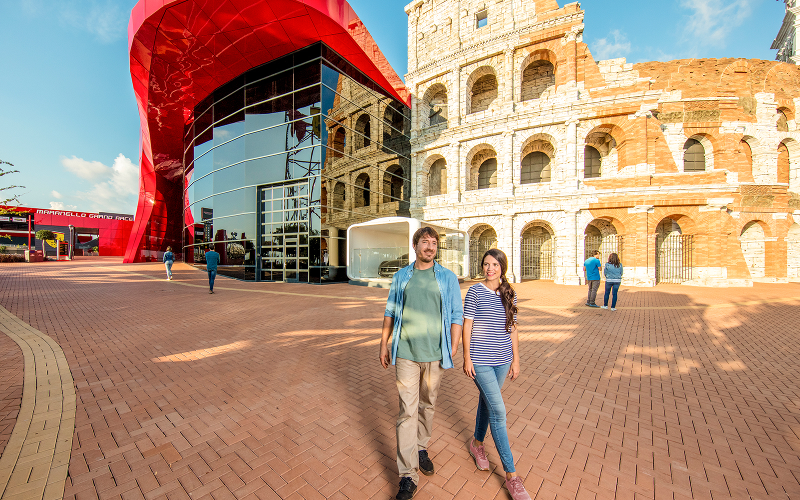 Port Aventura, Picture walking down the main street, surrounded by the landmark Roman Colosseum