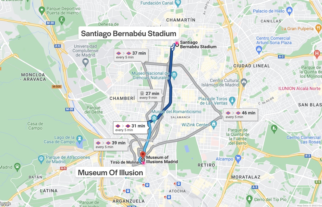Getting to Museum of Illusion Madrid by Subway