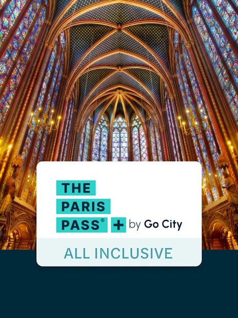 Sainte Chapelle interior with stained glass windows, included in Go City Paris Pass Plus.