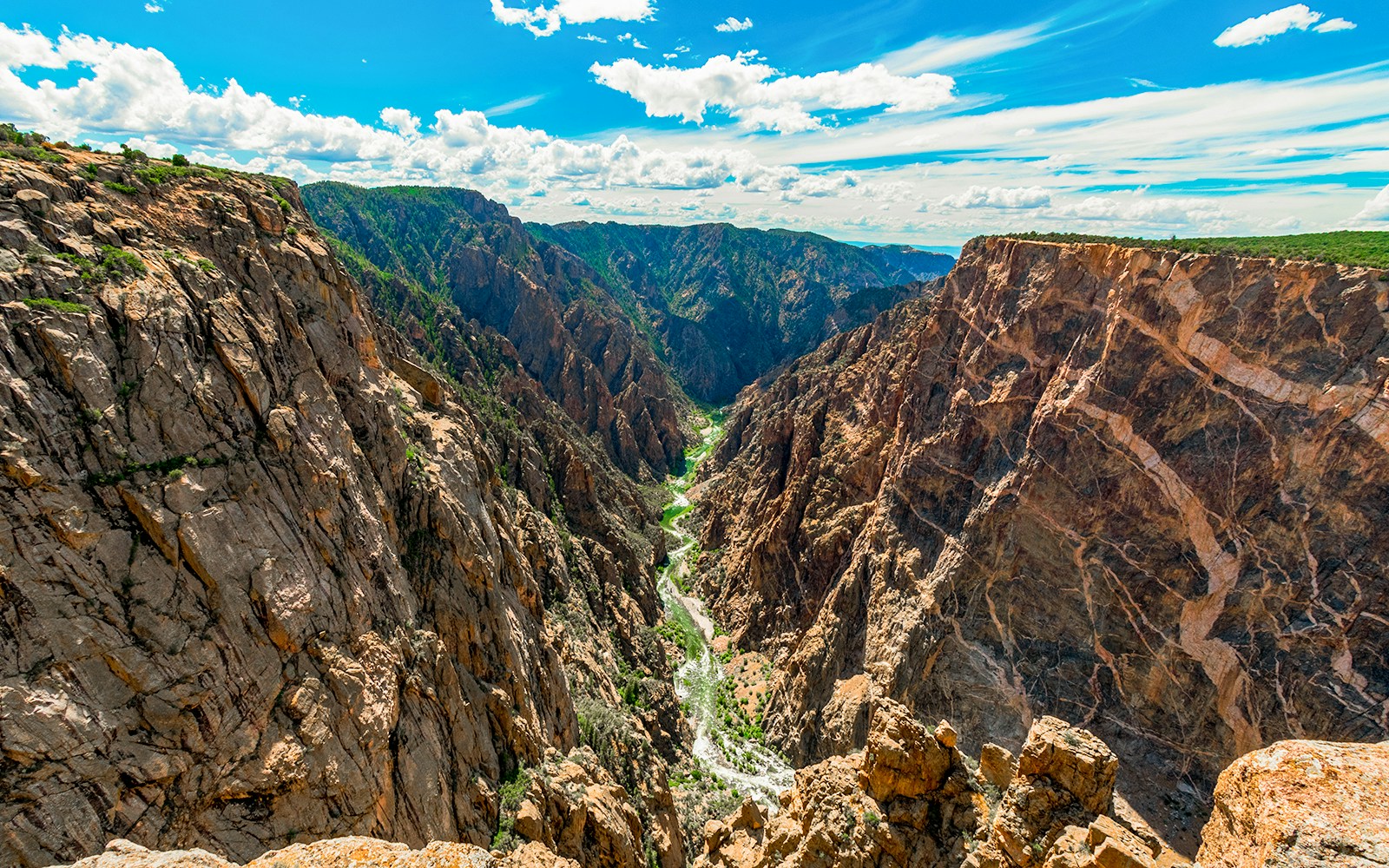 Black Canyon of the Gunnison National Park, steep cliffs and rugged terrain, Colorado.