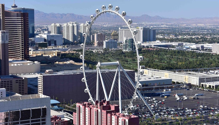 London Eye overlooking the River Thames in London, England.