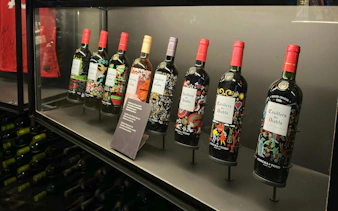 Casillero del Diablo wine bottles on display at Viña Concha y Toro in Santiago, Chile.