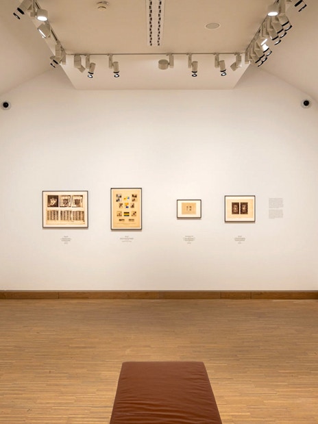 Exhibition room with framed artworks at ALBERTINA MODERN Vienna.