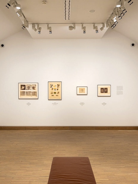 Exhibition room with framed artworks at ALBERTINA MODERN Vienna.