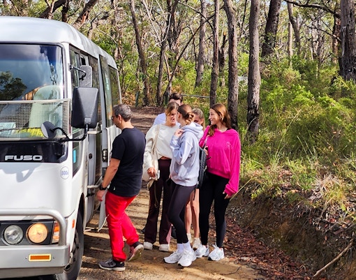 Tourists on way to Blue Mountains Heritage Centre