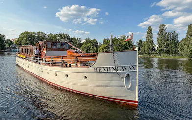 Hemingway boat on river during Berlin Sightseeing Cruise tour.
