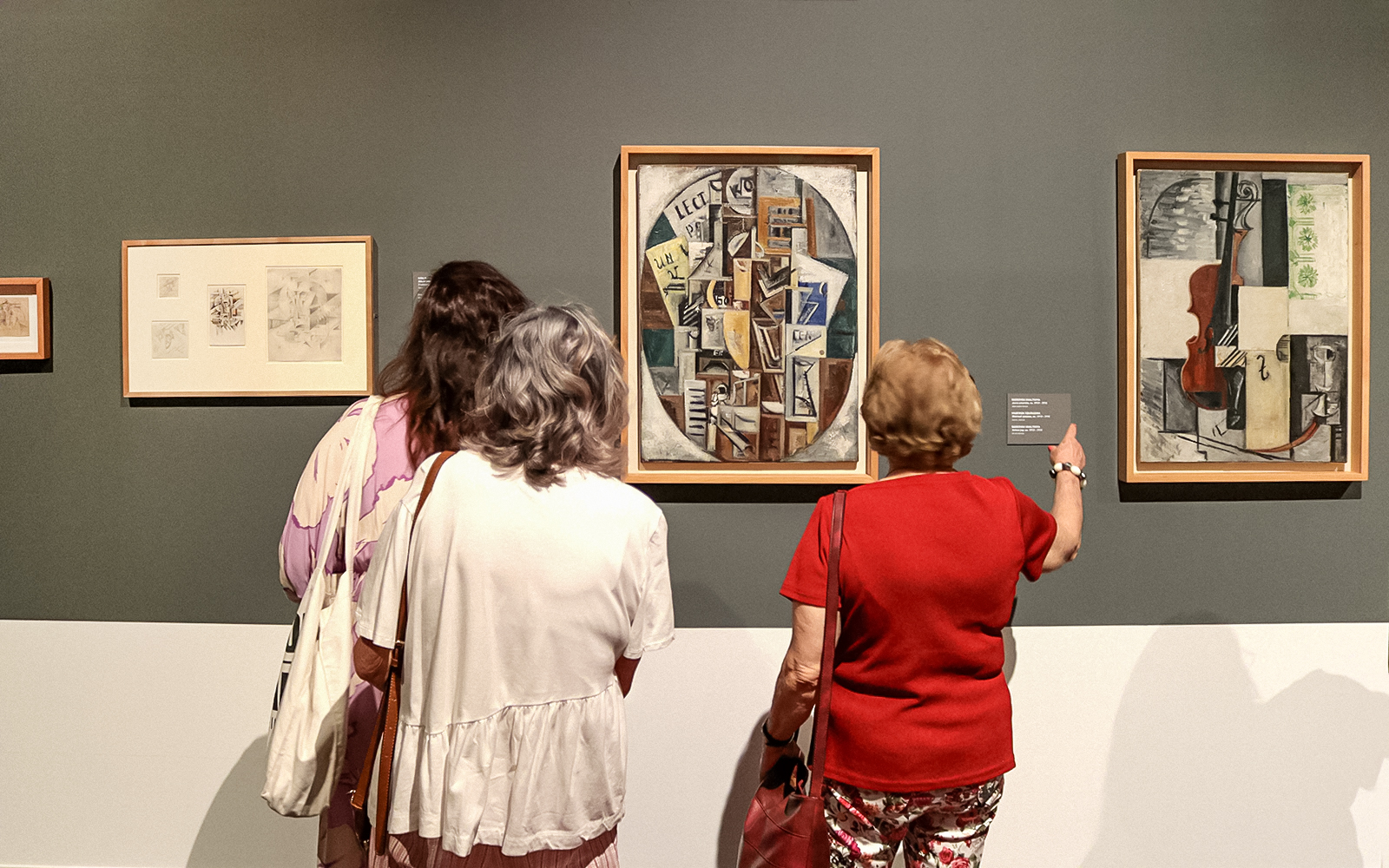 Visitors viewing abstract art at the Russian Museum.