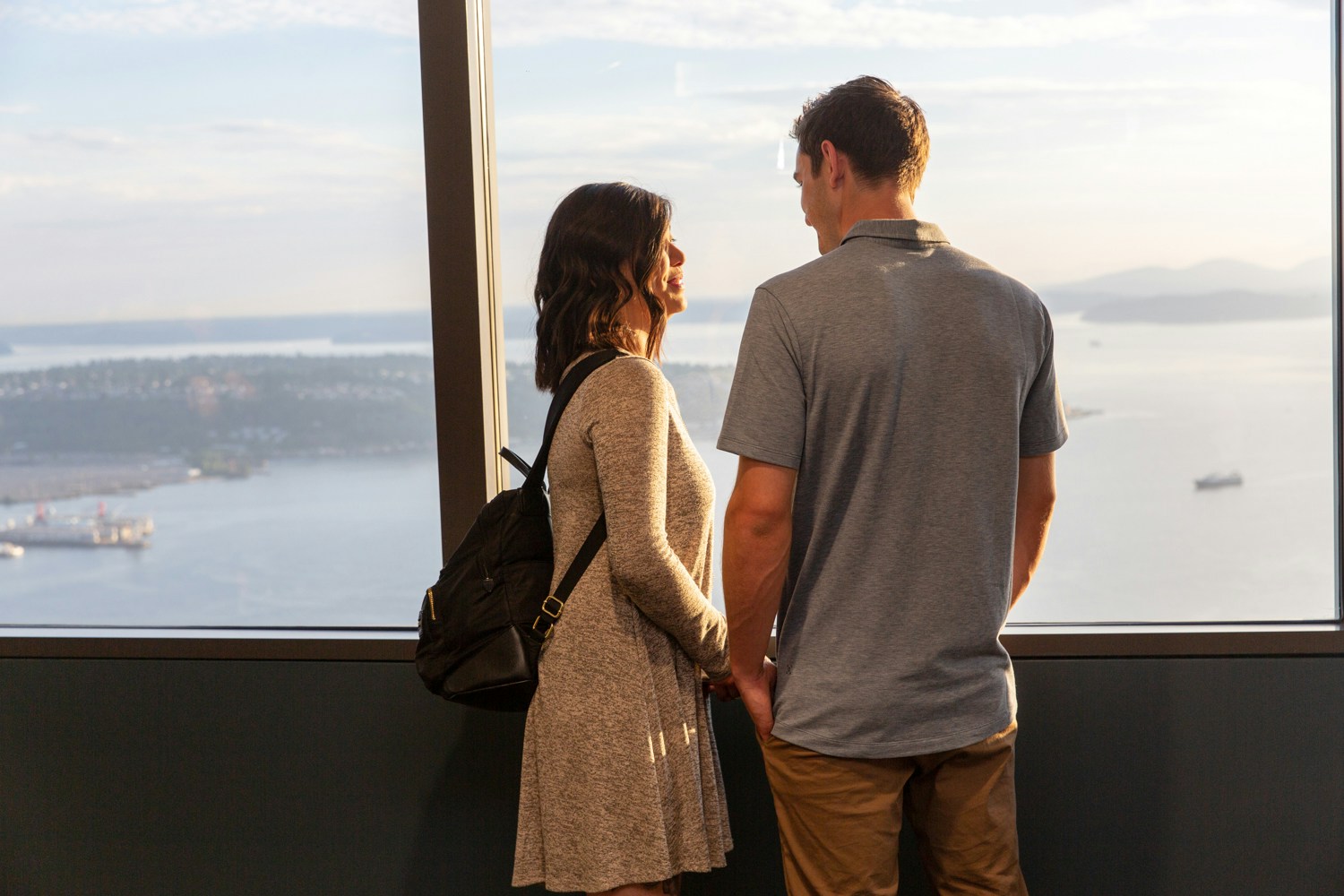 Couple standing in Sky View Observatory