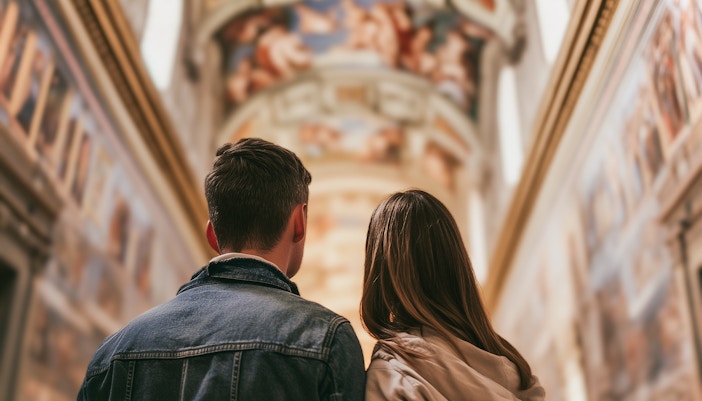 Visitors in the Sistine Chapel, Vatican City