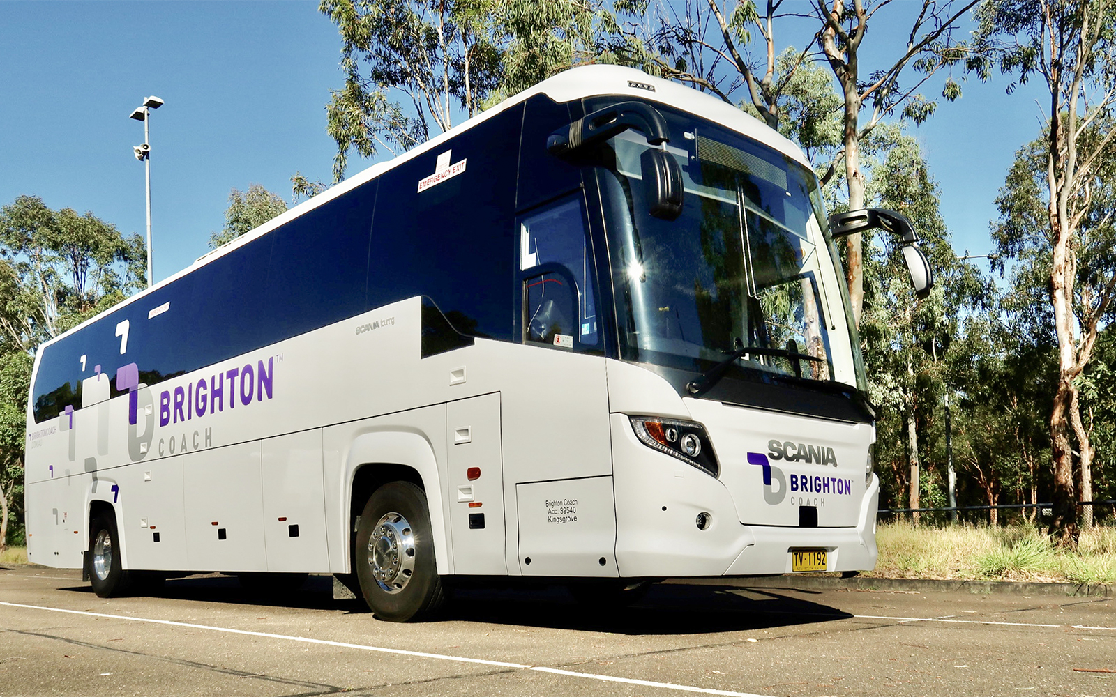 Tour bus for Blue Mountains, Scenic World, and Sydney Zoo trip in Sydney.