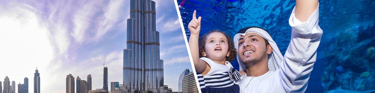 Biglietti combinati per At The Top, Burj Khalifa + Acquario e zoo sottomarino di Dubai