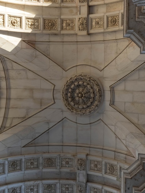 Ceiling detail of Rua Augusta Arch in Lisbon, Portugal.
