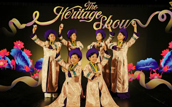 Performers in traditional attire at the Heritage Show, Da Nang.