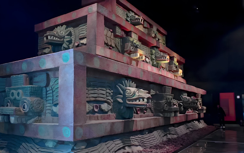 Stone carvings of Quetzalcoatl at the Anthropology Museum, Mexico City.