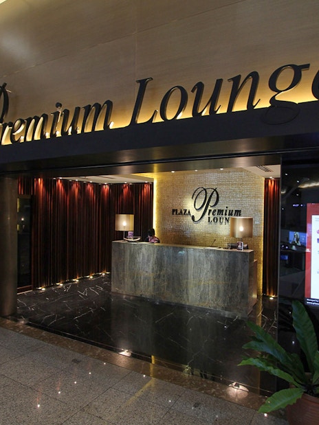 Plaza Premium Lounge entrance at Satellite Terminal, International Departures.