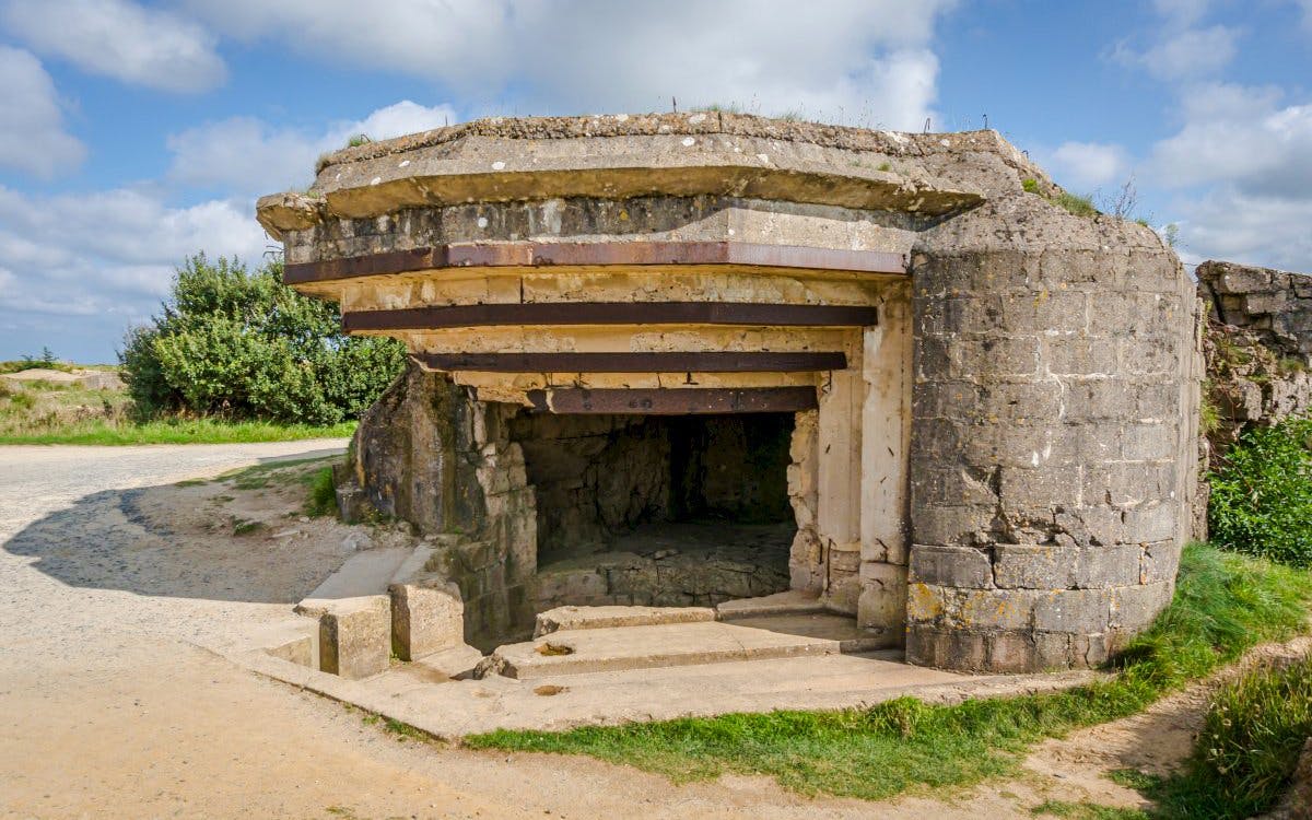 World War II German artillery casemate at Pointe du Hoc, Normandy.