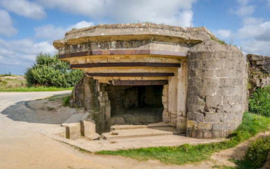 World War II German artillery casemate at Pointe du Hoc, Normandy.