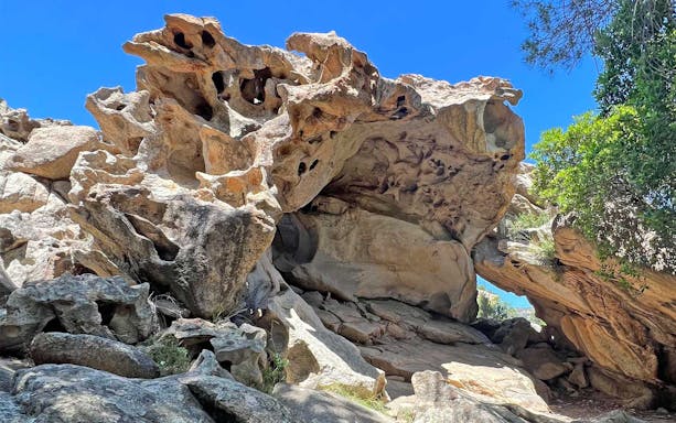 Rock formations on the San Teodoro Jeep Tour with Trekking in Rio Pitrisconi, Sardinia.