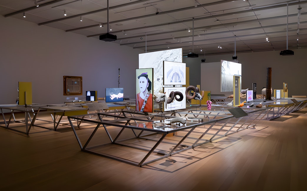 Formafantasma Oltre Terra exhibit at Stedelijk Museum, Amsterdam, featuring multimedia displays.