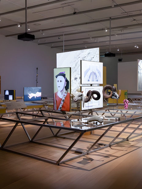 Formafantasma Oltre Terra exhibit at Stedelijk Museum, Amsterdam, featuring multimedia displays.