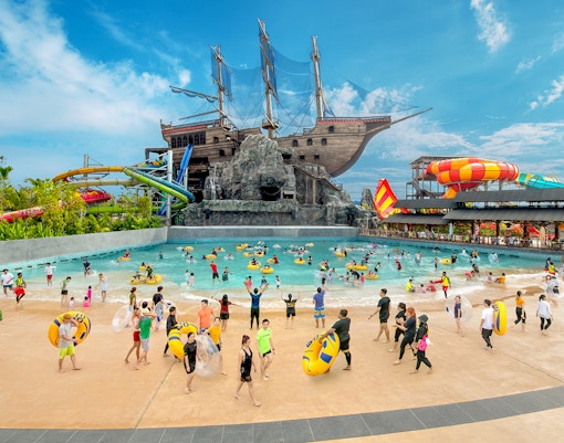 People enjoying at SplashMania Waterpark at Gamuda Cove Selangor