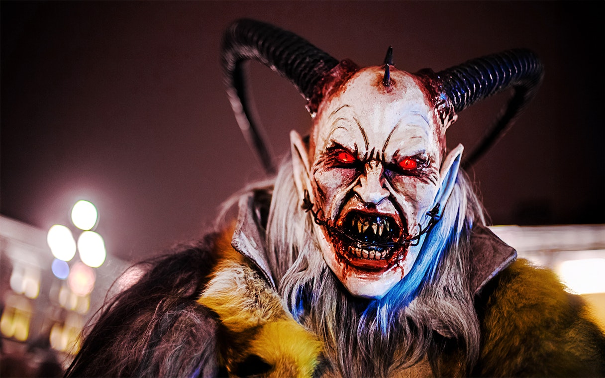 Character in horror makeup at Universal Horror Nights, Orlando.