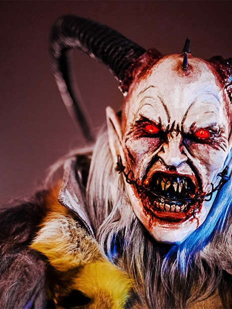 Character in horror makeup at Universal Horror Nights, Orlando.
