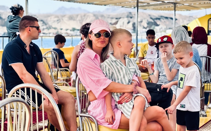 People enjoying the view on Royal Seascope Submarine, Hurghada.