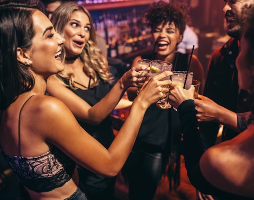 Athens skyline view from 360 Bar during New Year celebrations.