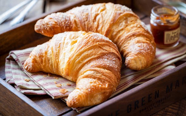Croissants with jam at Opéra-Grand Café Capucines, Paris.