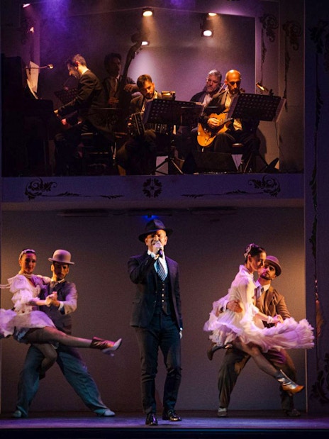 Dancers performing at Café de los Angelitos Tango Show in Buenos Aires.