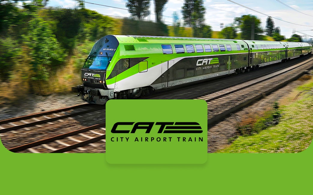 City Airport Train traveling between Vienna Airport and city center.