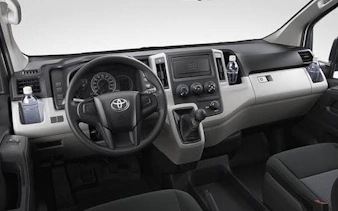 Interior of a private transfer vehicle from Luxor to Sahel Hashesh.