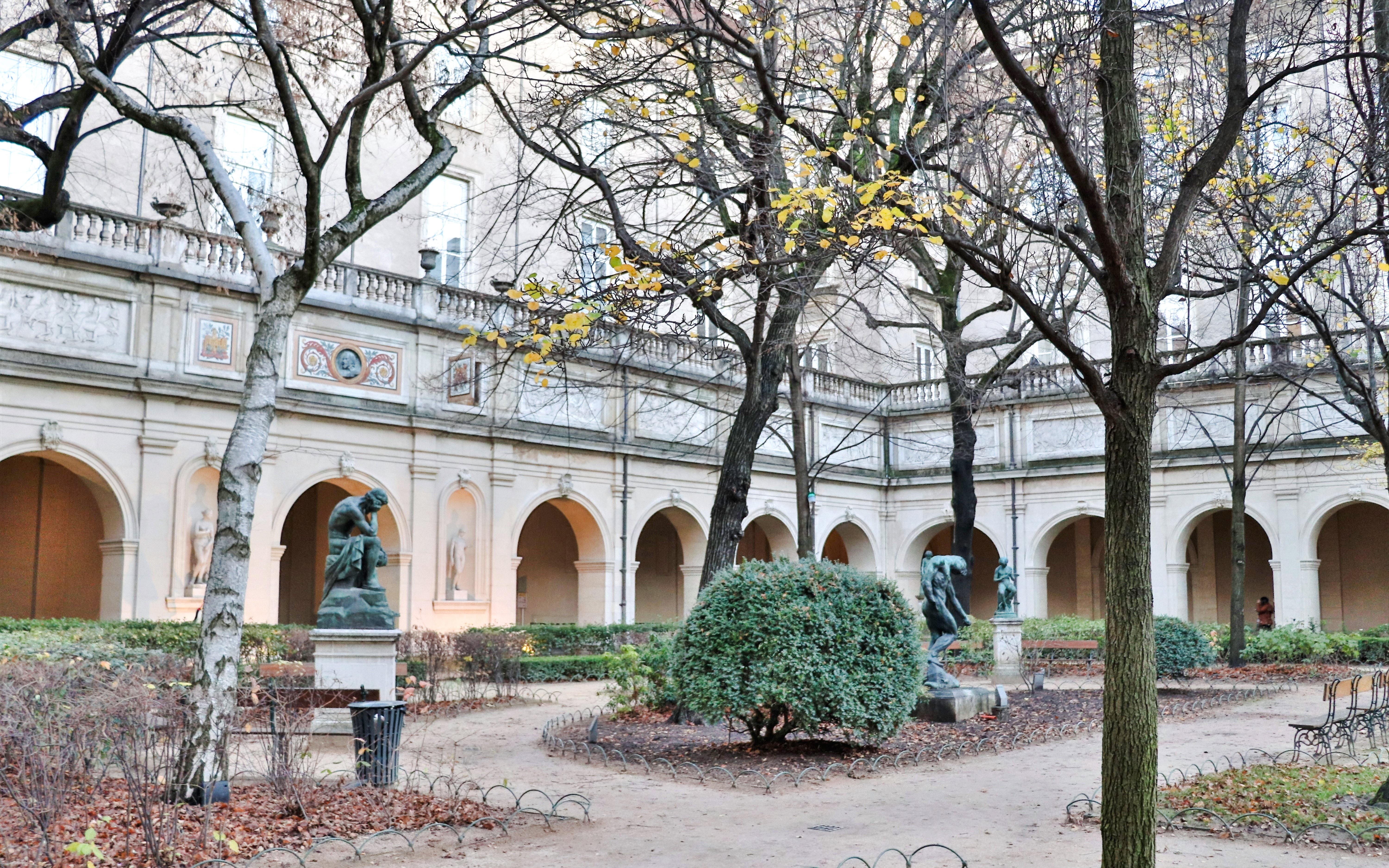 Courtyard with sculptures at the Museum of Fine Arts Lyon.
