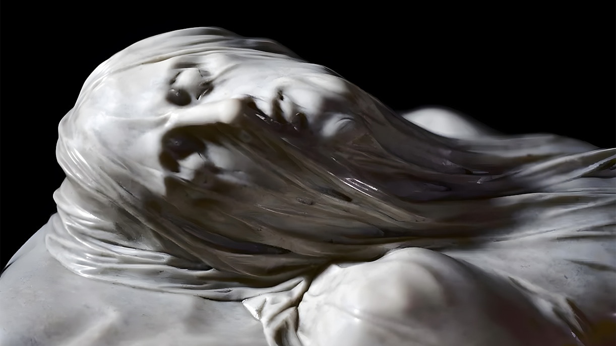 close up of Veiled Christ statue in sansevero chapel